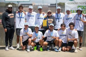 Ventura College Men's Tennis Team celebrating their State Championship Win