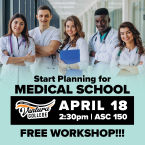 Start planning for medical school. April 18 at 2:30 p.m. ASC 150 at Ventura College. Free Workshop