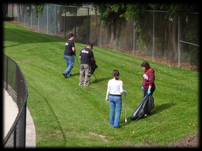 Campus Clean Up football field