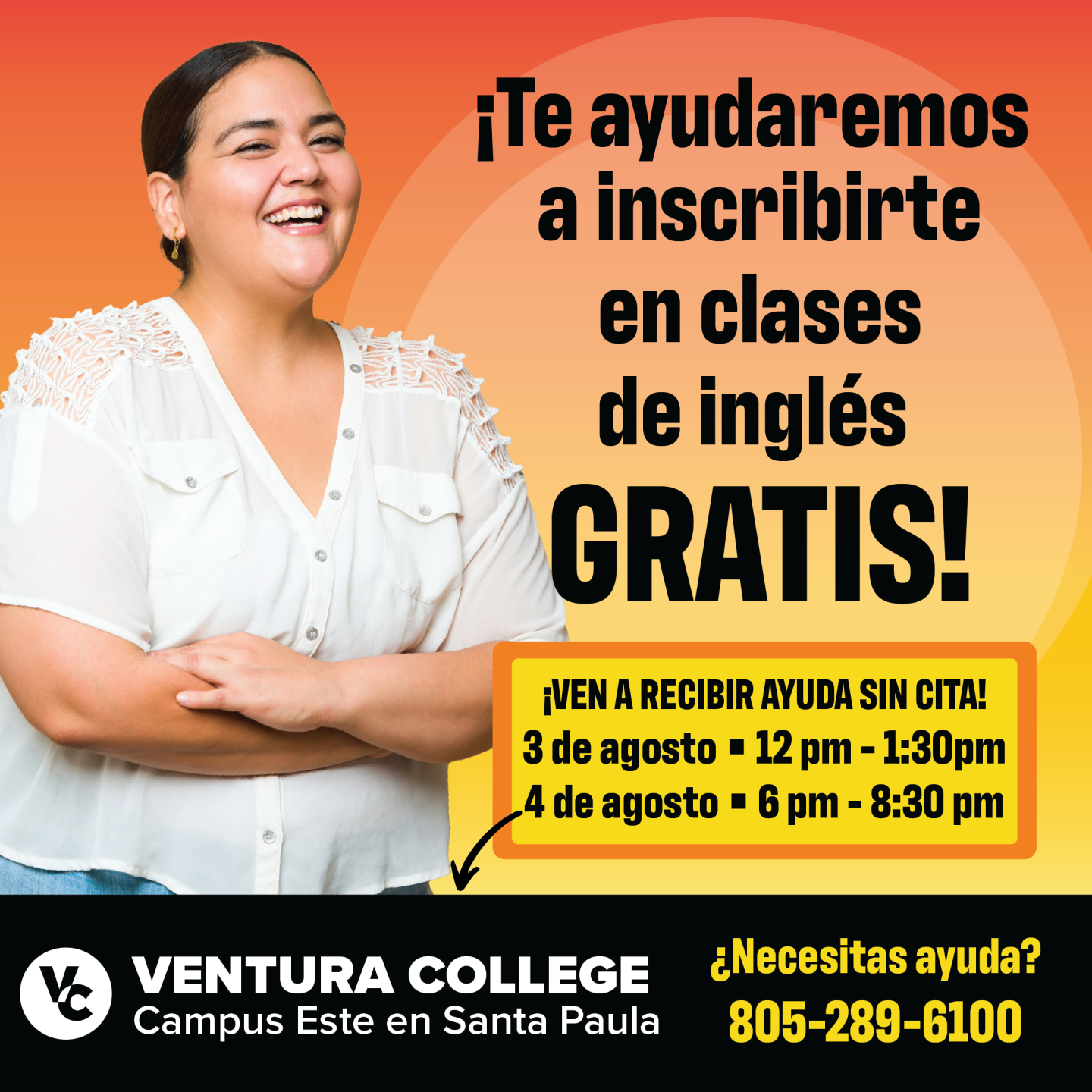 te ayudaremos a inscribirte en clases de ingles gratis!