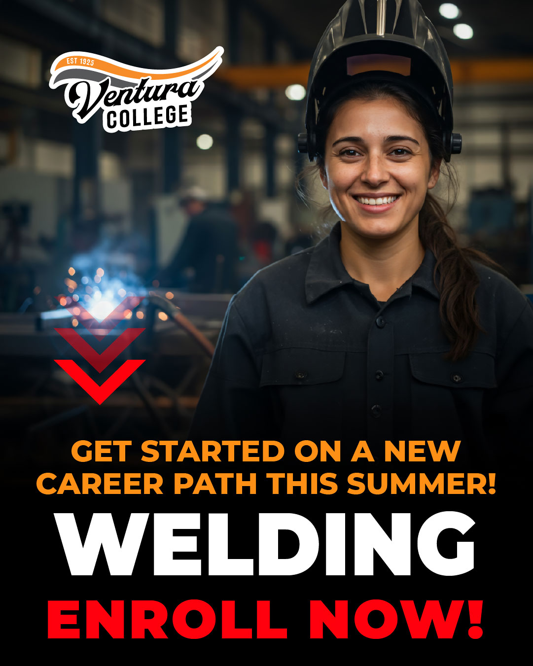 Female Welding Student