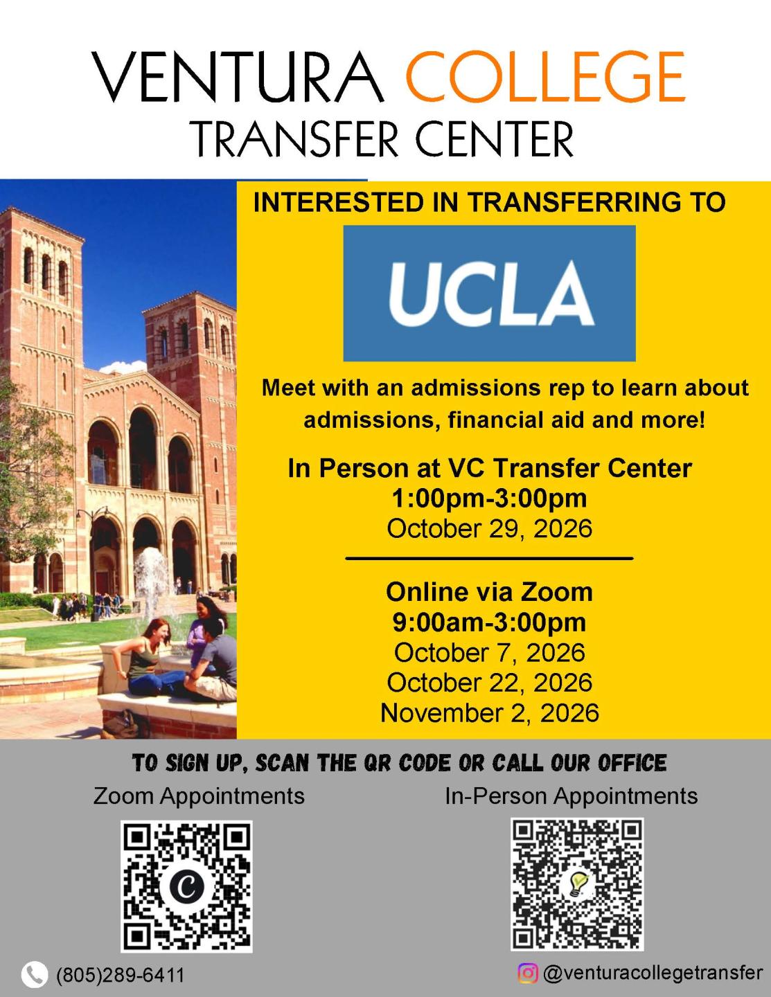 Sign up to meet with a UCLA Representative 