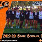 [Photo of Ventura College 2019-20 State Scholar Team with orange on left with VC Pirate logo with cutlass.]