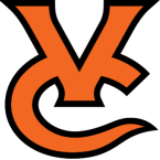 Ventura College primary athletics mark: an interlocking orange and black VC monogram, with the base of the C forming a wave