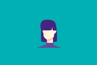 Person with bangs and short hair icon