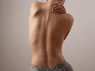 A bare human back.