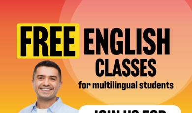 Free english classes for multilingual students. Join us for in-person registration. 