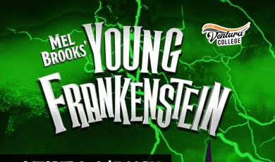 Ventura College logo, Mel Brooks' Young Frankenstein Oct 8-9 at 7 pm and Oct 10 at 2 pm 