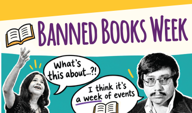 Banned Books Week A week of events Oct 5-8 (What's this about. I think it's a week of events. Let's go