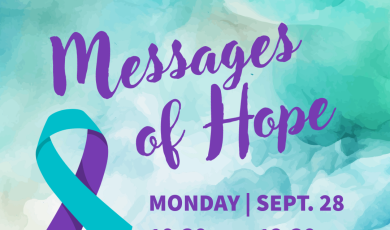 The Peer Wellness program presents messages of Hope  Monday Sept 28 from 10 30 am to 12 30 pm