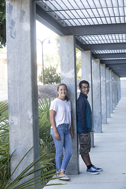 Photo of students standing near LRC