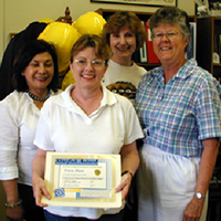 may 2004, Tricia Blain, Library Aide II with Dean Diane Moor