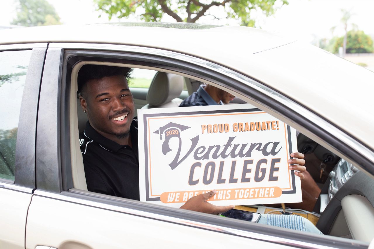 Ventura College graduate participates in drive through graduation