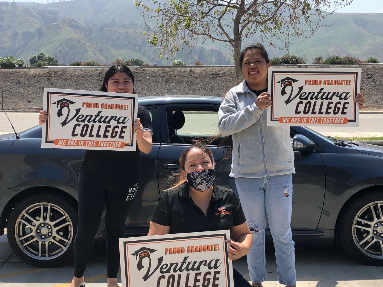 Ventura College students participate in drive thru graduation at VCEC