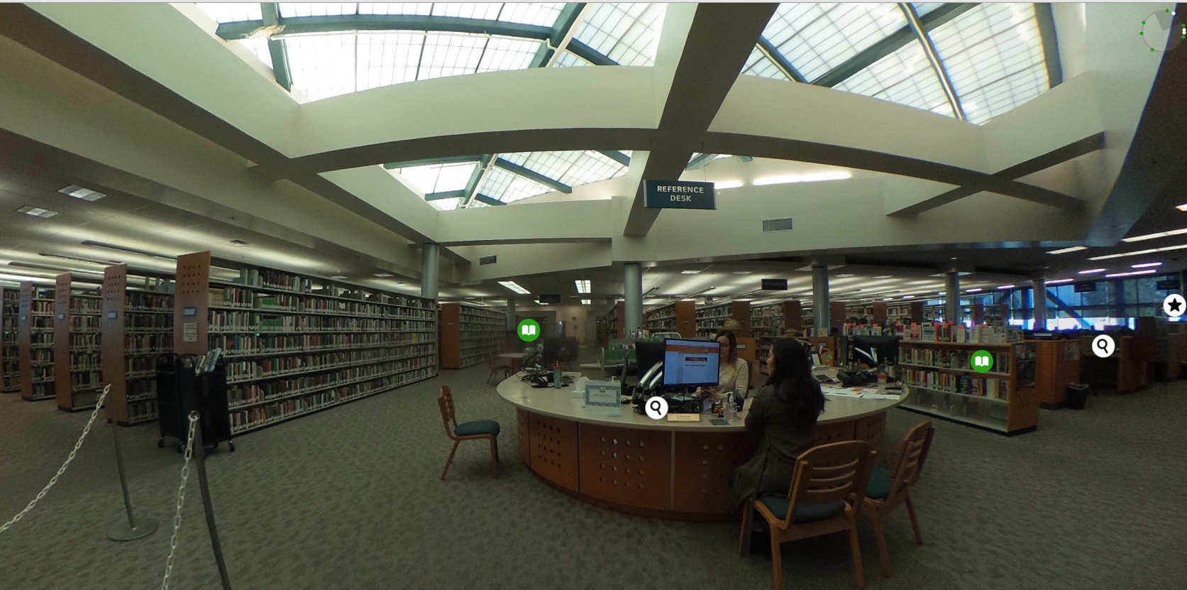 Screen shot of an image taken from the VC Library virtual tour provided by ThingLink