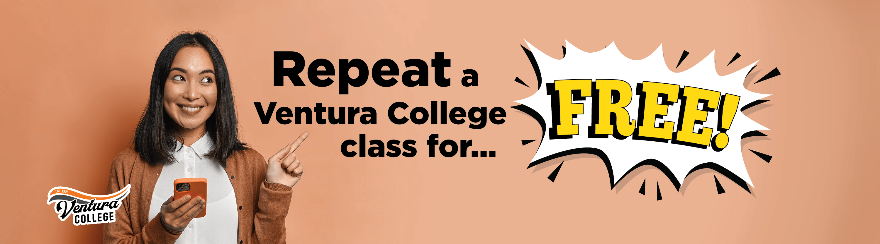 Repeat a Ventura College class for...FREE!