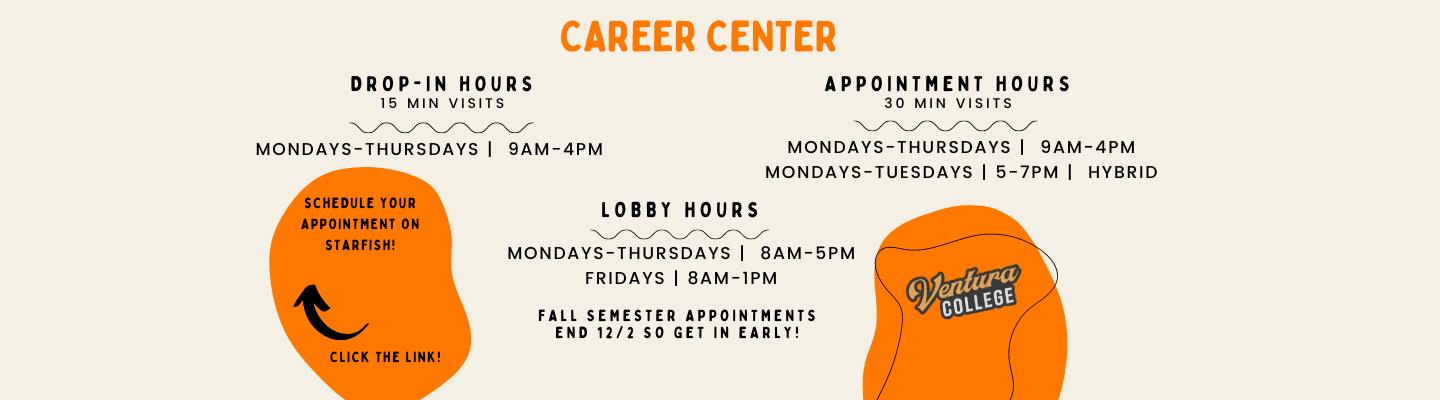 VC Career Center - Fall 2022 Hours