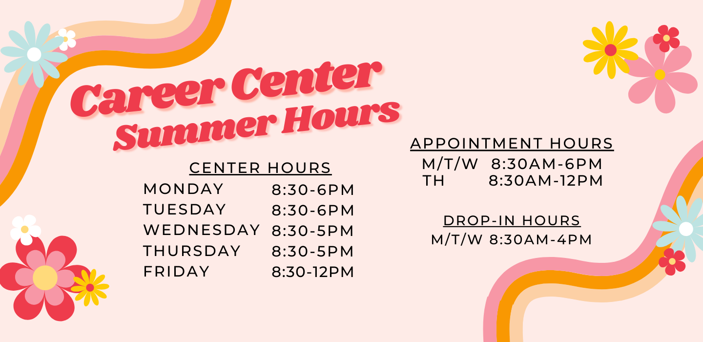 career center summer office hours
