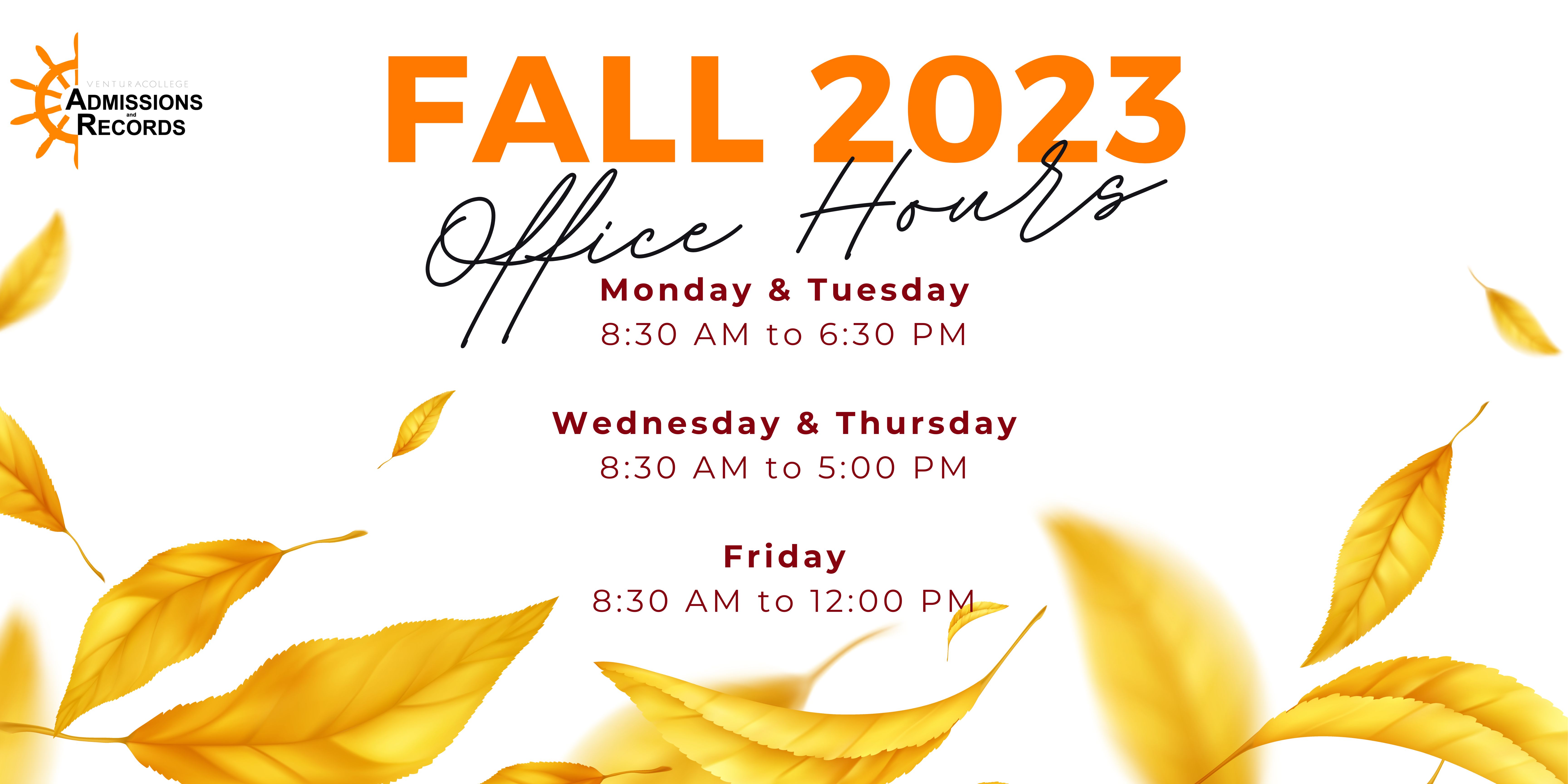 Fall 2023 Office Hours