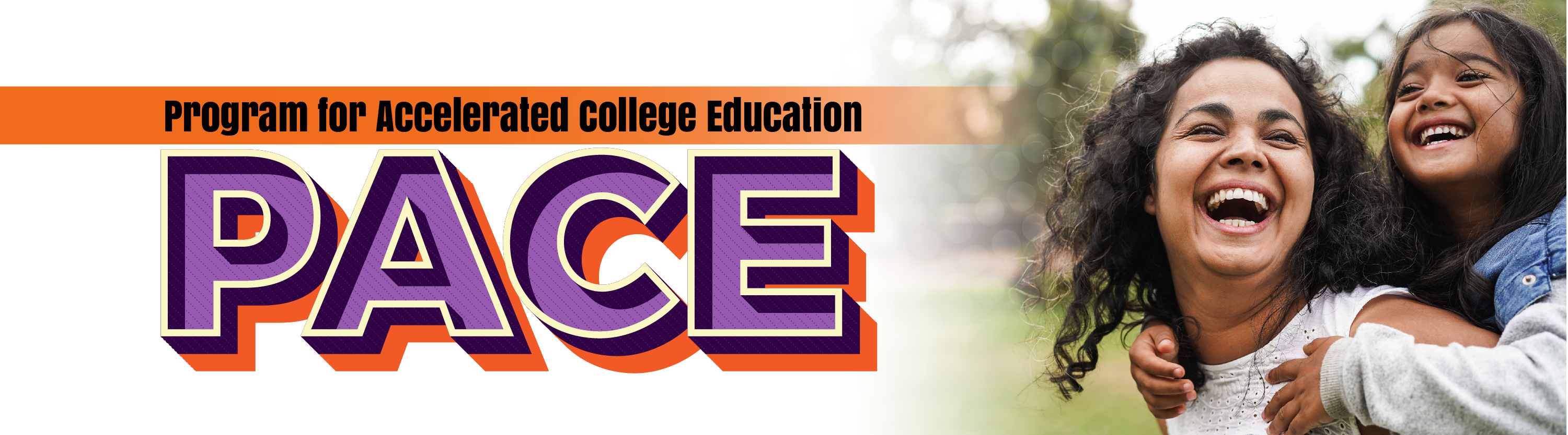 program for accelerated college education with image of a mom and young daughter