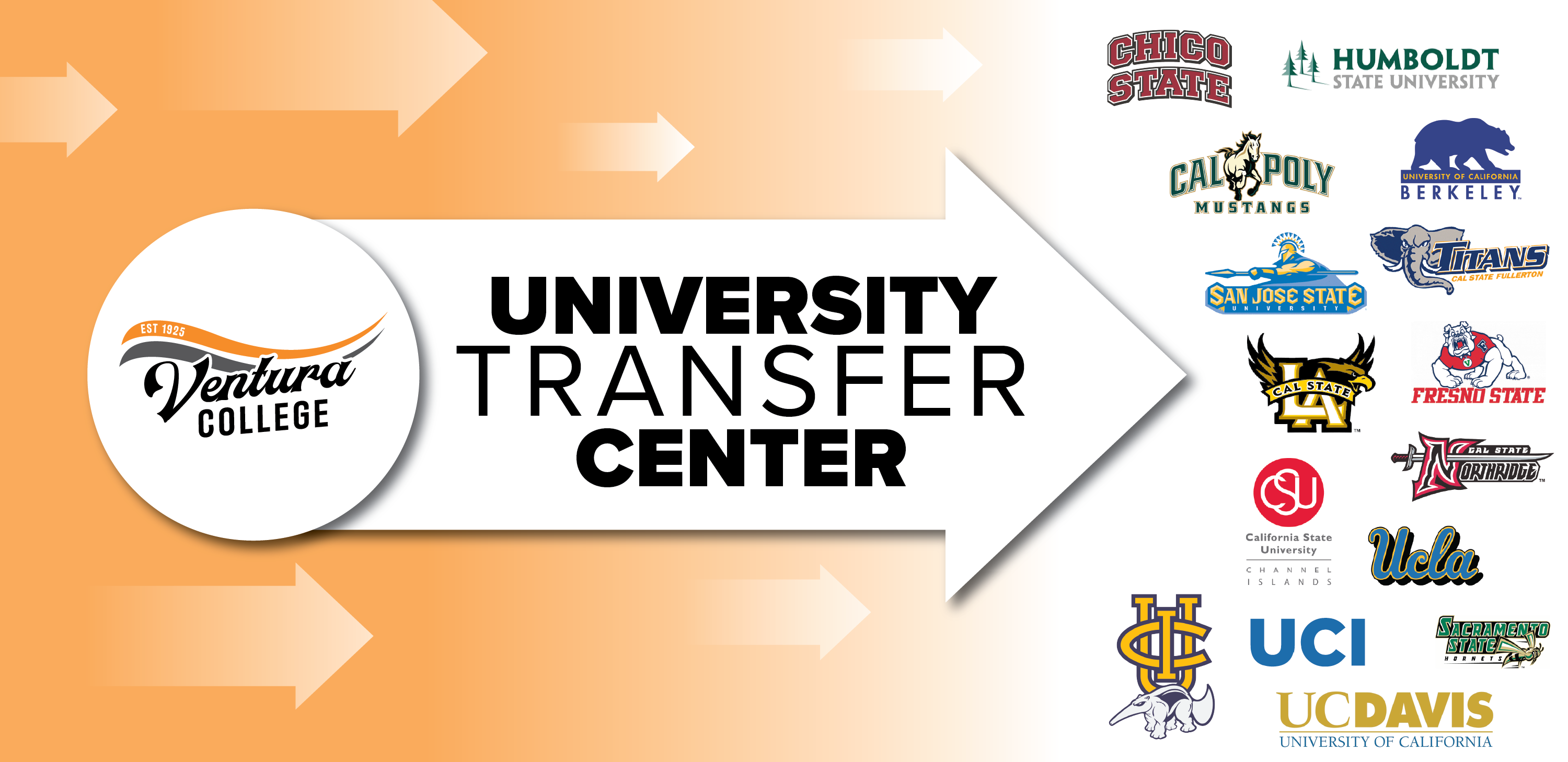 University Transfer center with images of college and university logos