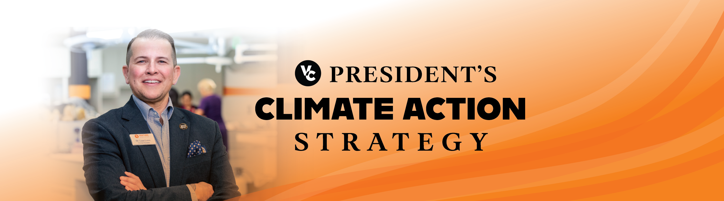 President's climate action strategy w/image of Luca E. Lewis