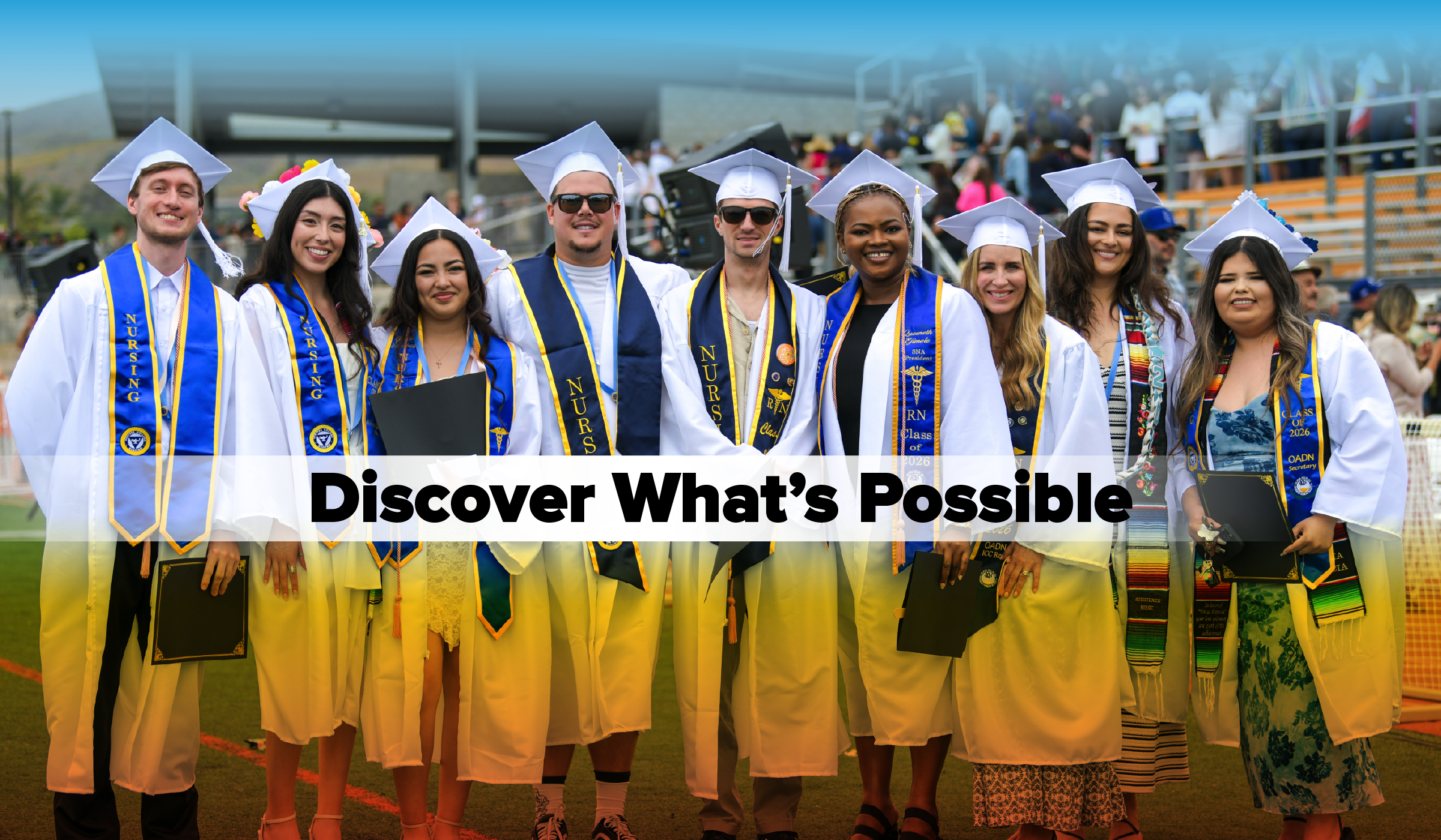discover what's possible with image of nursing student graduates