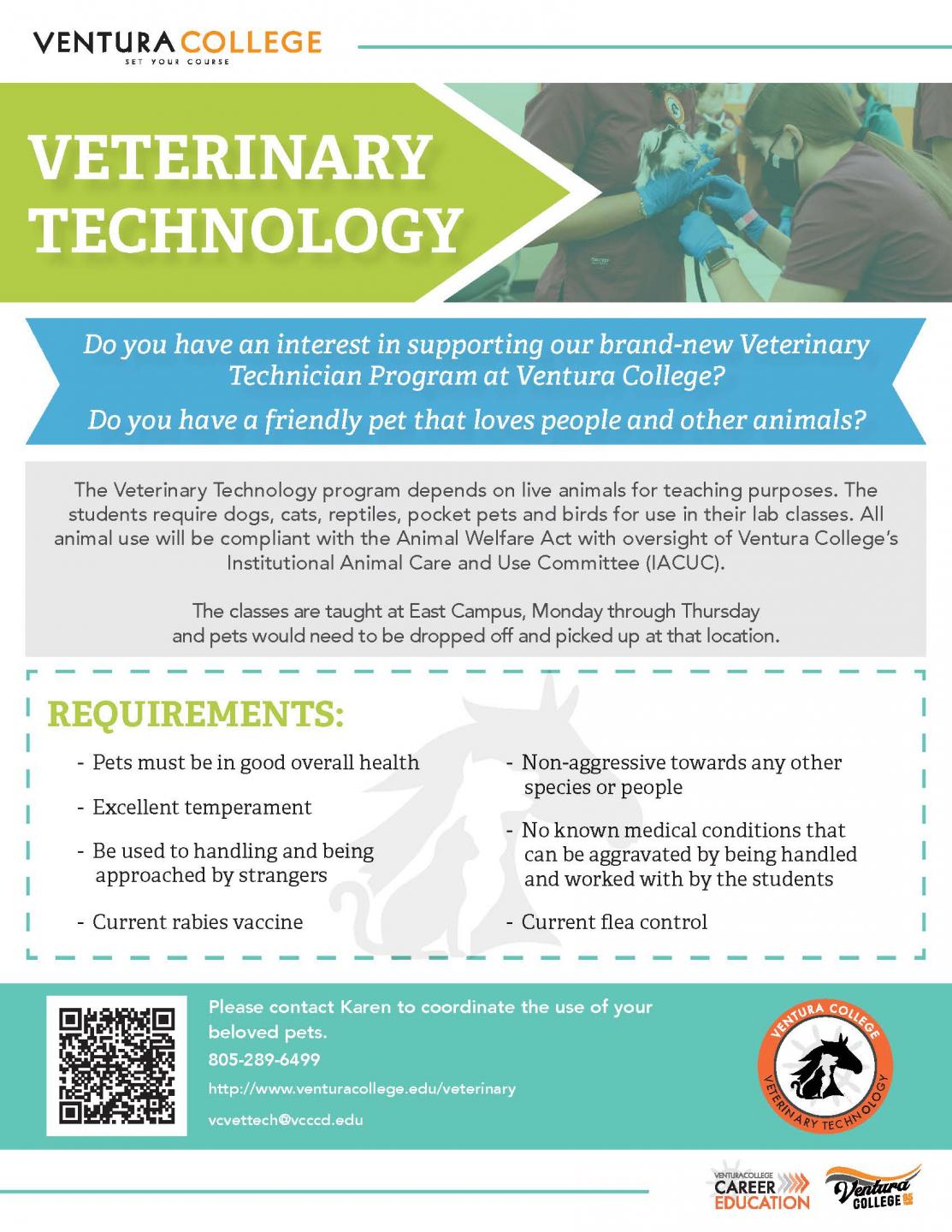 Veterinary Technology Volunteer Flyer