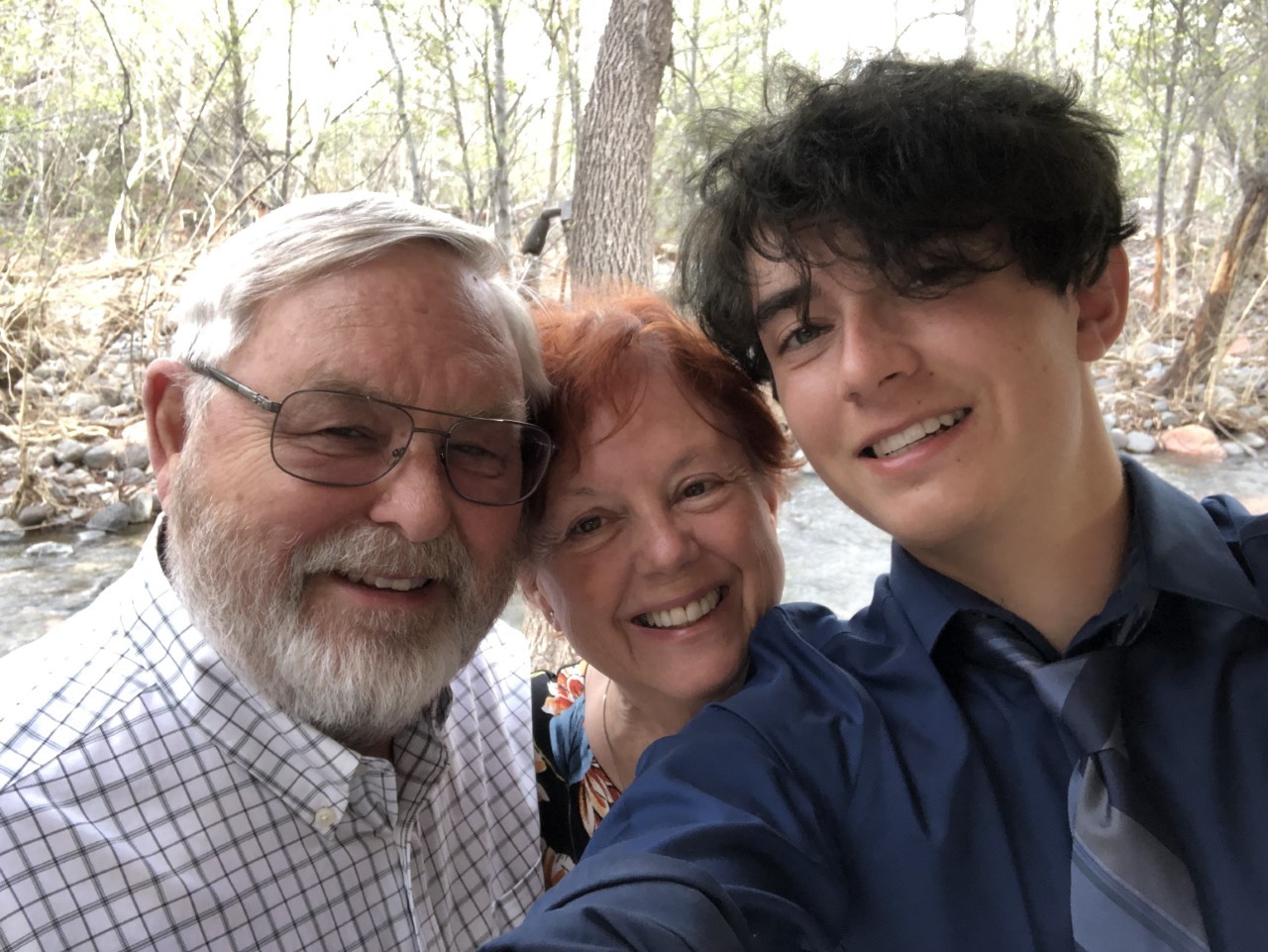 Image of Mary Jones with her partner Dave and grandson Jake