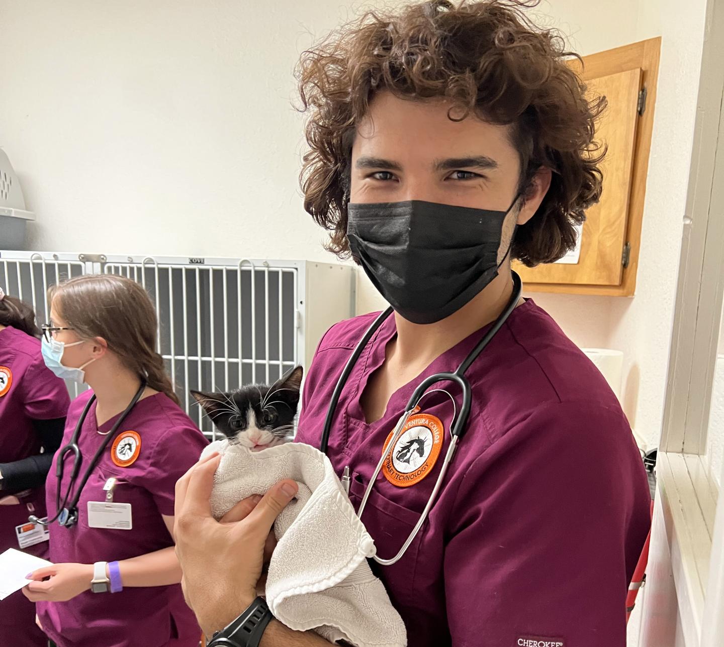 Vet Tech Student with Cat at SPARC