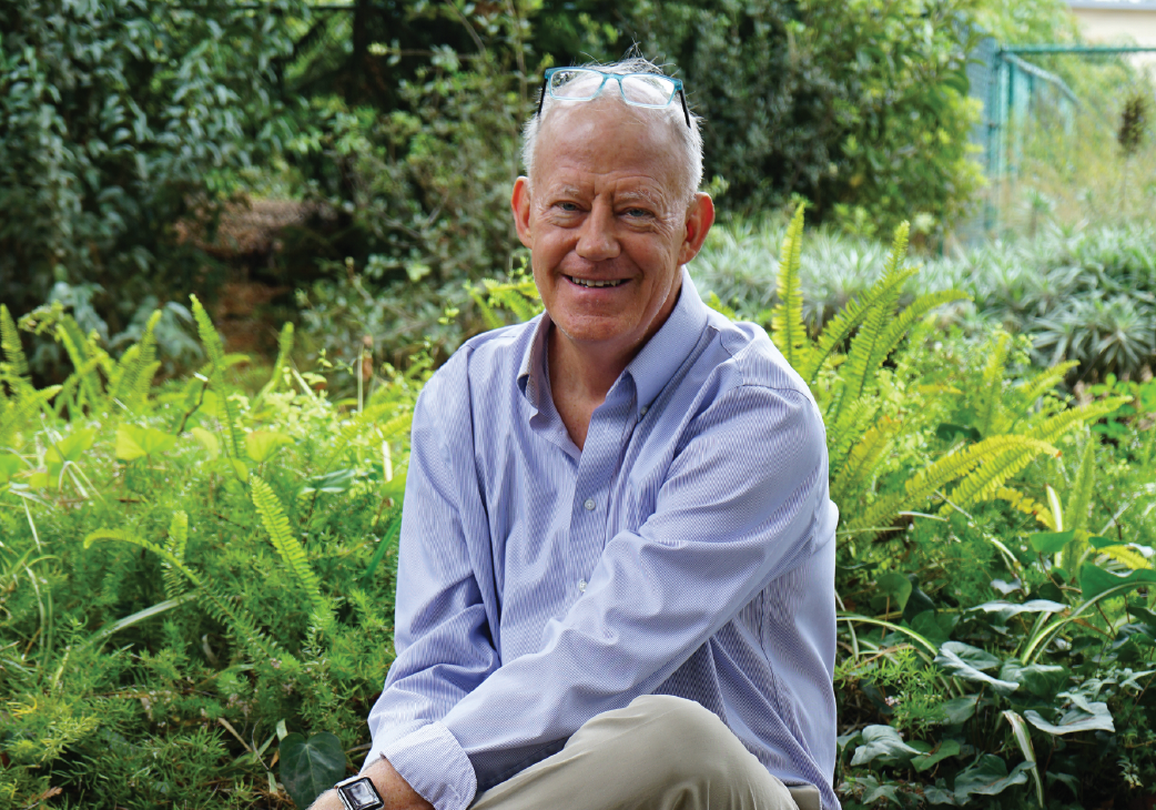 photo of steve turner sitting in a garden area