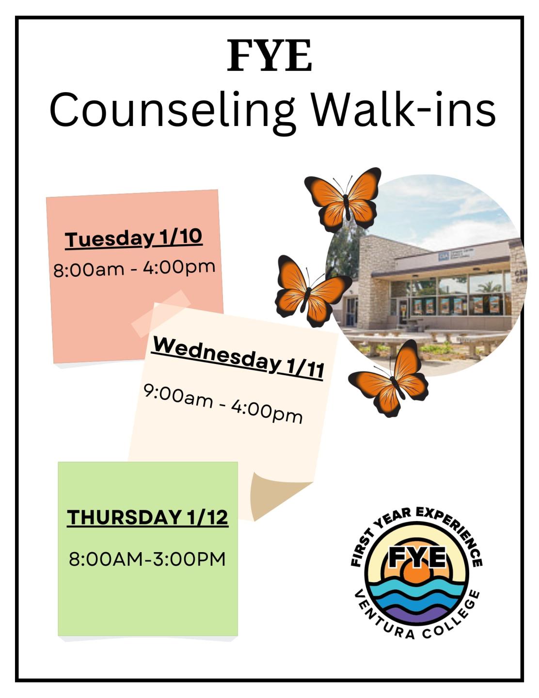 Counseling Walk-In Hours