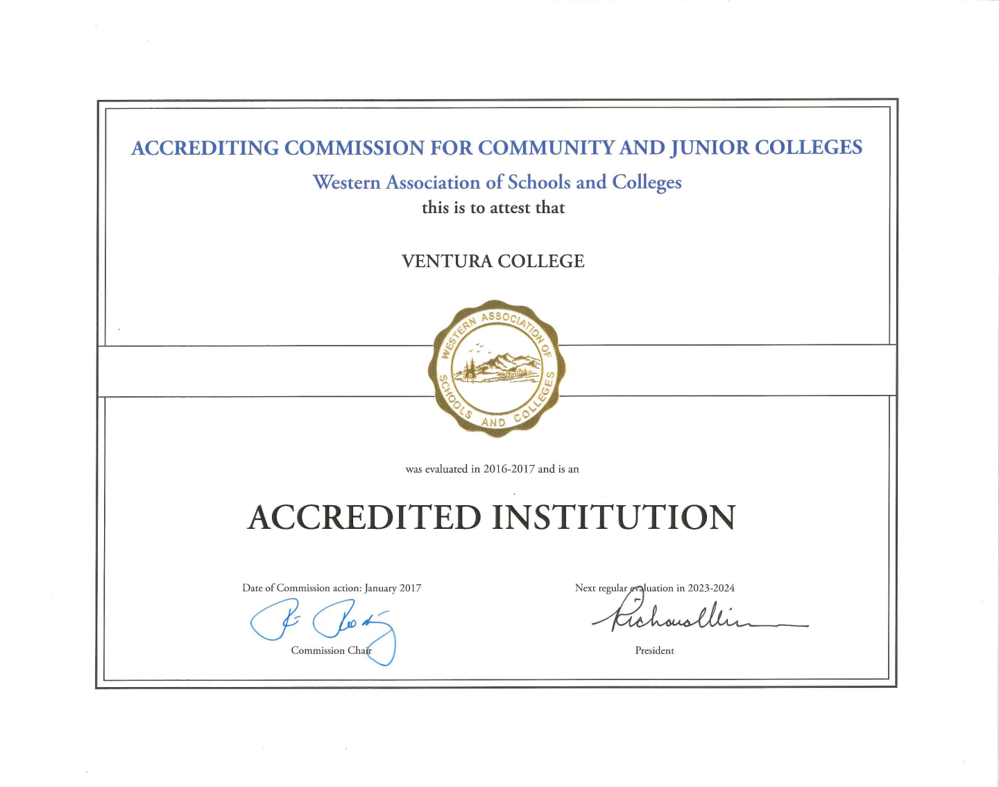 Accreditation Certificate