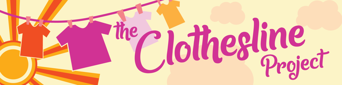 T-shirts strung on a clothesline