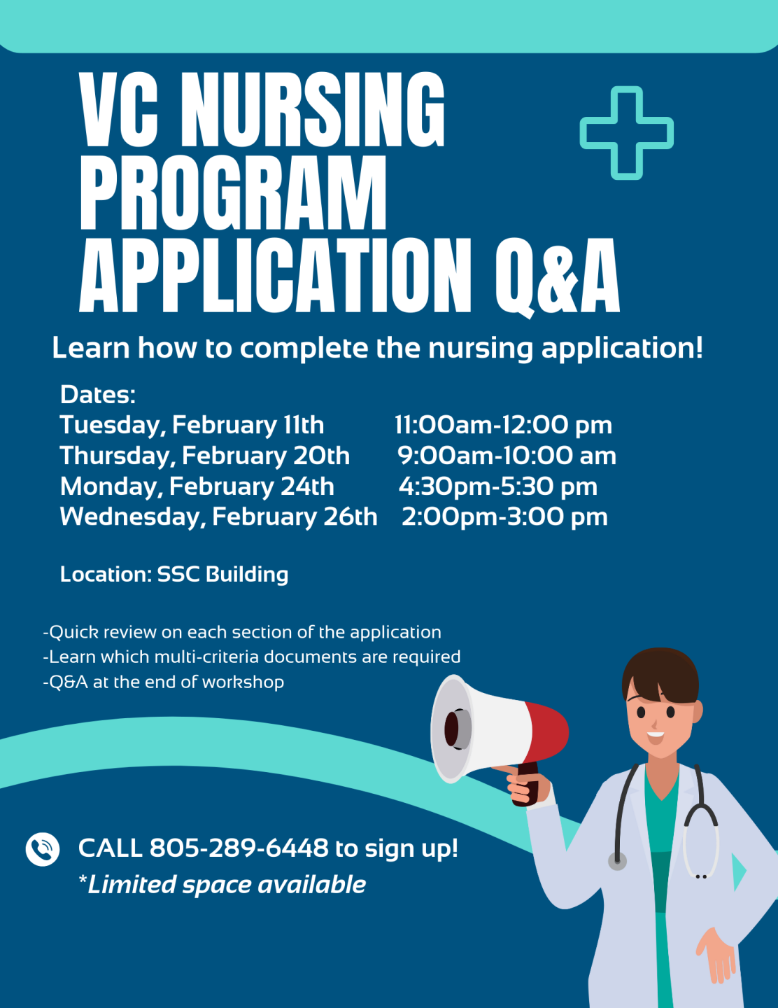 Flyer for Nursing Program Application Q&A sessions