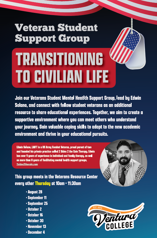 Veteran student support group, transitioning to civilian life
