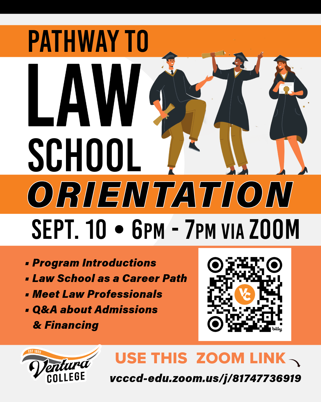 law school orientation on wednesday september 10 at 6pm