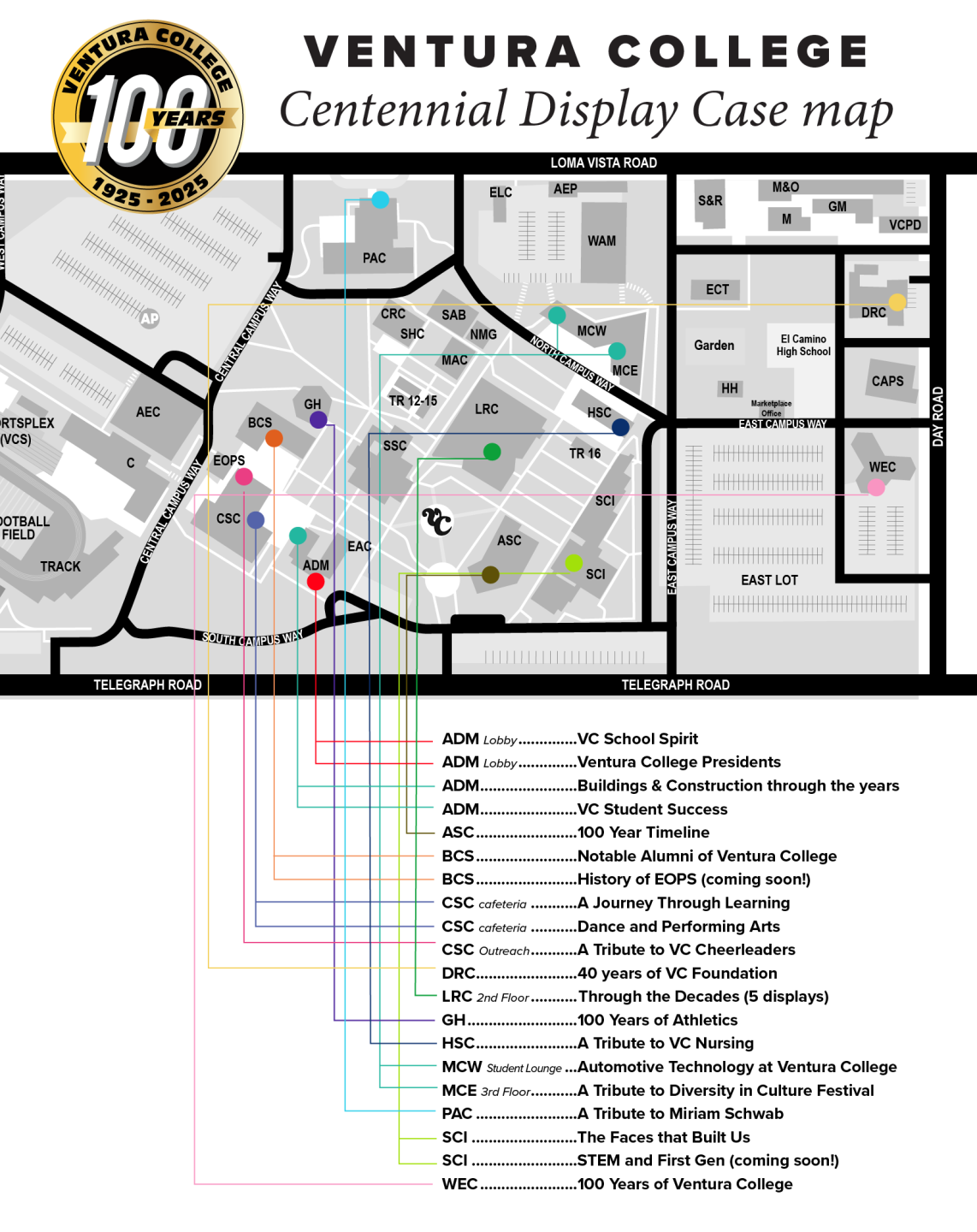 Display case map