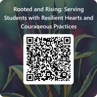 Blue, green, and purple agave plant with QR code