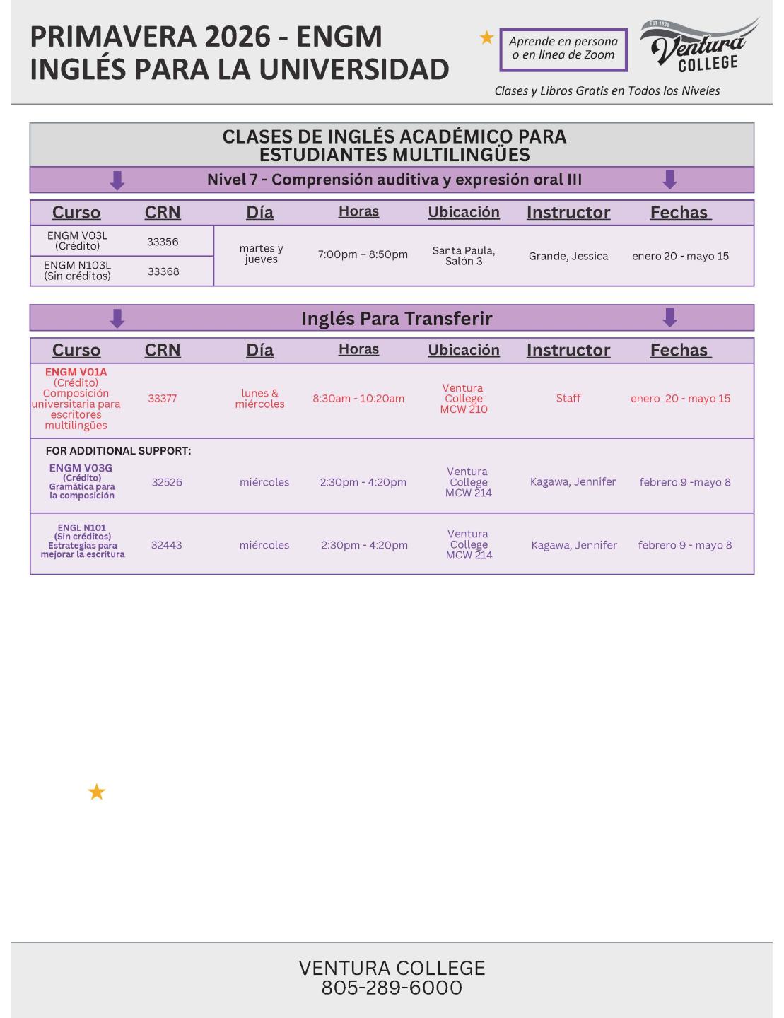 Spring 2026 ESL Classes, page 7