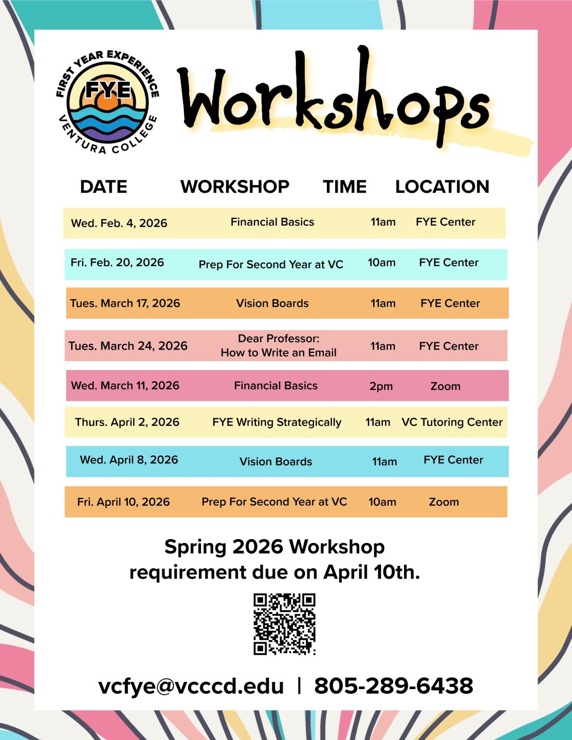 Spring 2026 Workshops