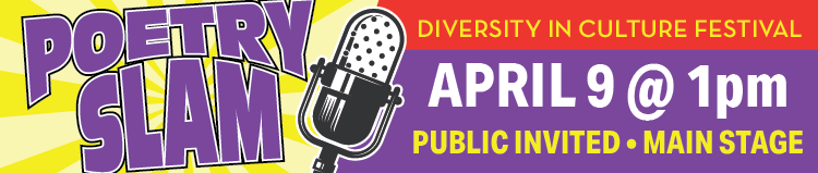 poetry slam April 9 1pm til 2:30pm 