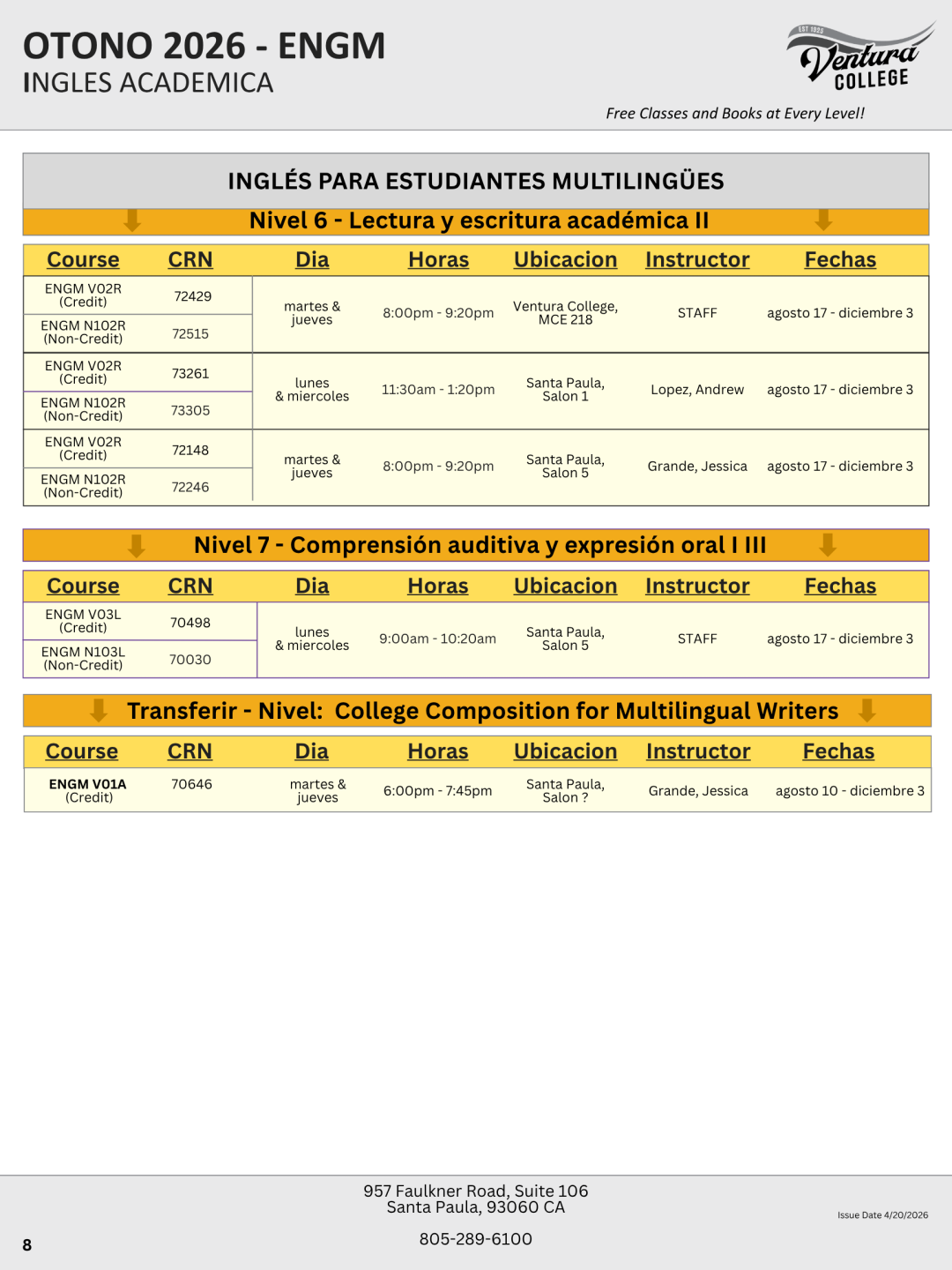 Fall 2026 ENGM Classes, page 4