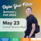 Student wearing a backpack and smiling. Text that reads: Def Student wearing a backpack and smiling. Text that reads: Def