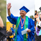 Students in regalia from MC, OC, and VC graduating. Moorpark