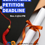 A graphic promoting the graduation certificate petition dead A graphic promoting the graduation certificate petition dead