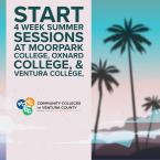 Promotional graphic for summer sessions at the Community Col Promotional graphic for summer sessions at the Community Col