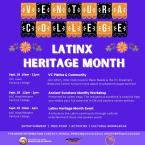 Ventura College Latinx Heritage Month, Ventura College, Sept. 18 Platica from 10 a.m. to noon, Sunstone from 12 to 1 p.m. contact the ASVC for information. 