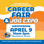 Career Fair & Job Expo Wednesday April 9 10 a.m. - 2 p.m. Bookstore Quad