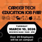 VC Career Center Career Tech Education Job Fair Tuesday March 10 2026 MCE MCW 10 am to 2 pm - over 20 employers will be on campus